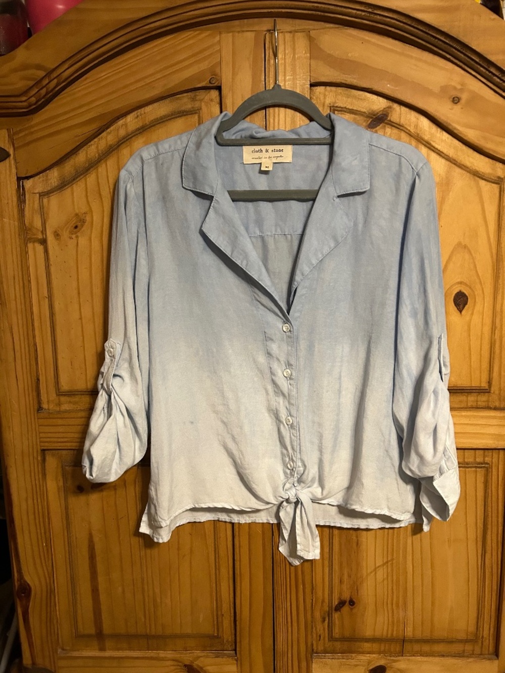 Cloth and Stone Created in Los Angeles 2 Tone Blue and White Blouse